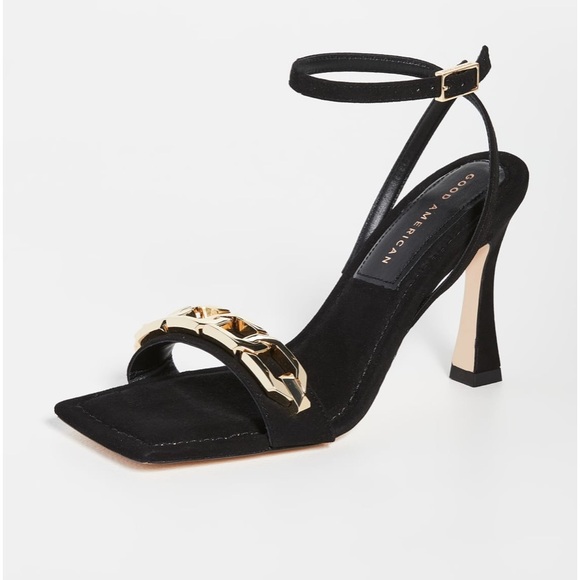 Good American Black Heels with Gold Accent - Picture 2 of 9